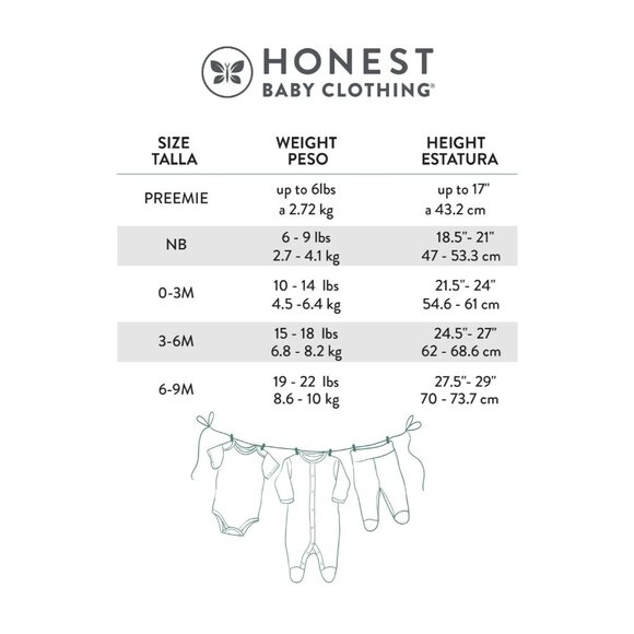 NWT Honest Baby 0-3 Months 3-Pack White Short Sleeve Bodysuits - Picture 3 of 3